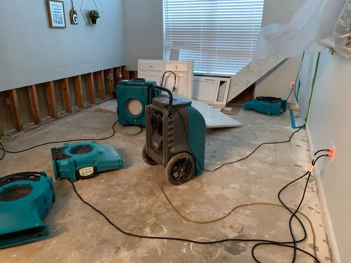 Dehumidifier in flood-cut room for Water Extraction & Removal in Rock Hill